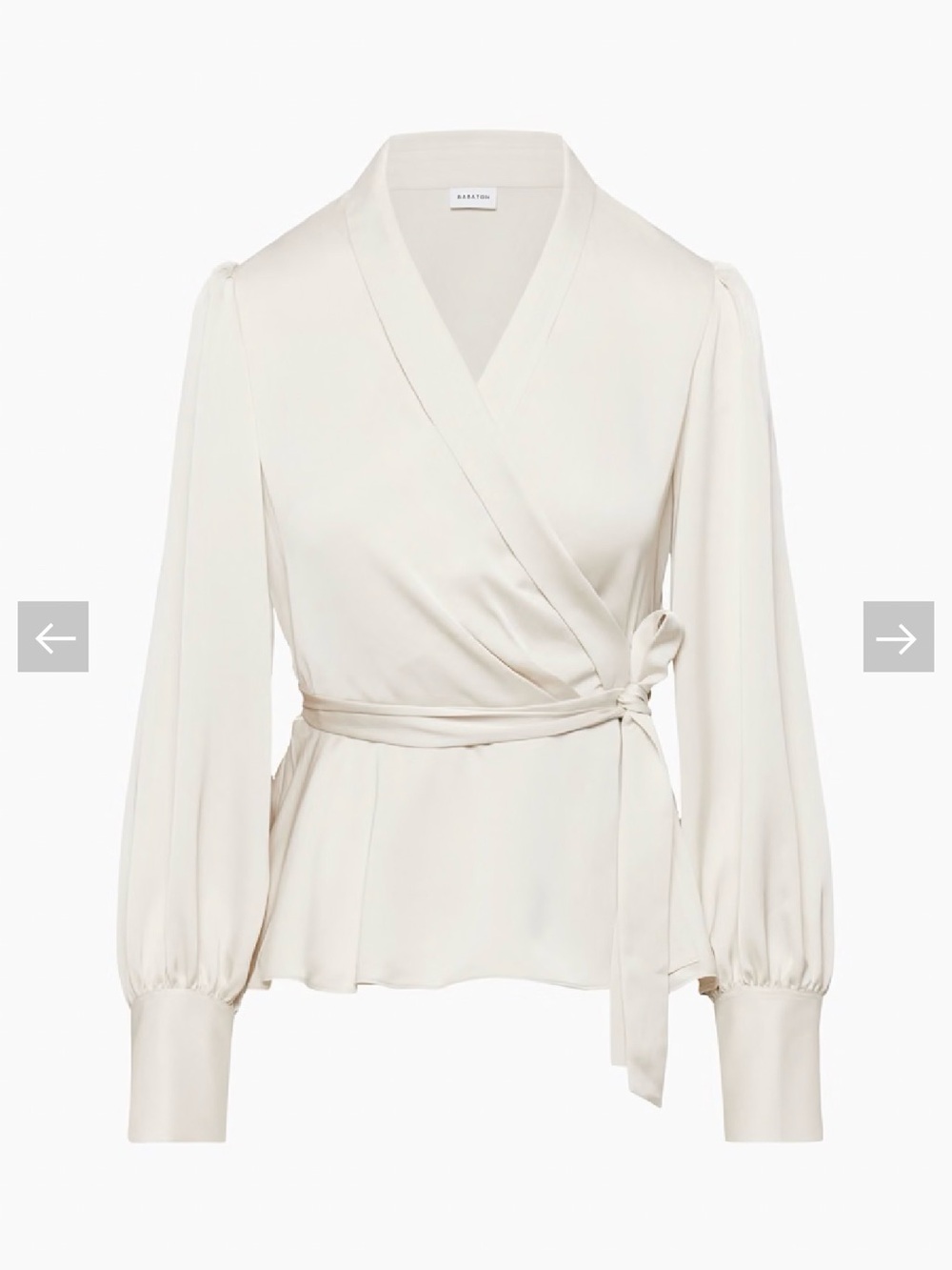 Babaton Satin Peplum Wrap Blouse